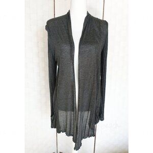 Ragstock Cardigan (Tags Removed) Sheer Gray Waterfall Top Open Front Minimalist